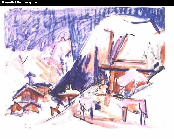 Ernst Ludwig Kirchner Snow at the Staffelalp